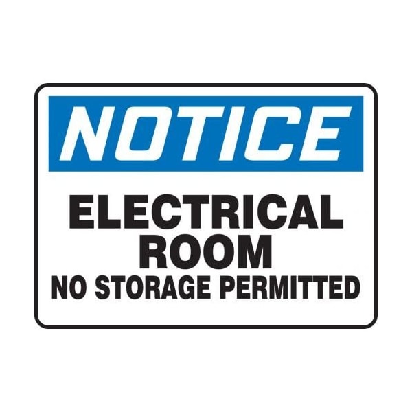 Accuform MELC801VS Safety Sign, NOTICE ELECTRICAL ROOM NO STORAGE PERMITTED, 7 X 10, Vinyl MELC801VS - main